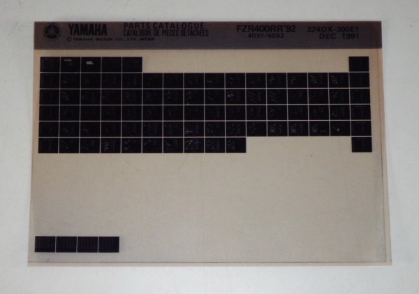 Microfich Catalogue de Pieces Detachees Yamaha FZR 400 RR Stand 12/91