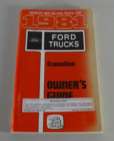 Owner´s Manual / Handbook Ford Truck Econoline Stand 1981