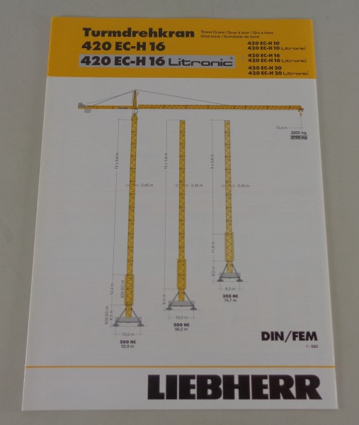 Datenblatt Liebherr Turmdrehkran 420 EC-H 16 Litronic von 03/2004