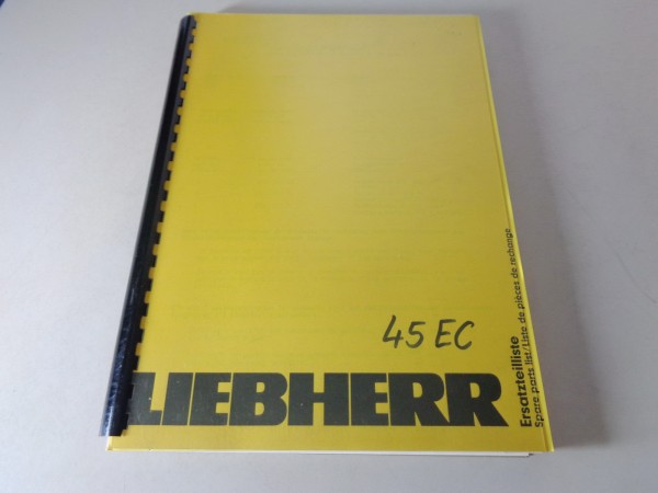 Teilekatalog / Ersatzteilliste Liebherr Turmdrehkran 45 EC Stand 04/1985