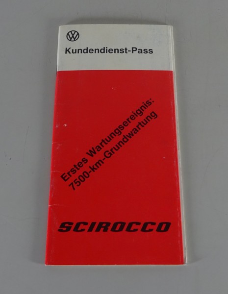 Scheckheft / Serviceheft blanko VW Scirocco I Typ 53 Stand 01/1978