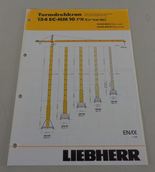 Datenblatt Liebherr Turmdrehkran 154 EC-HM 10 FR.tronic von 04/2005