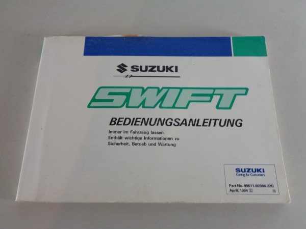 Betriebsanleitung / Handbuch Suzuki Swift Typ EA Stand 04/1994