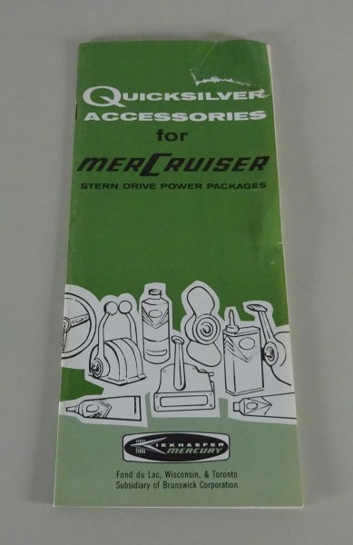 Prospect / Brochure Quicksilver Accessories for Mercruiser from 1960s