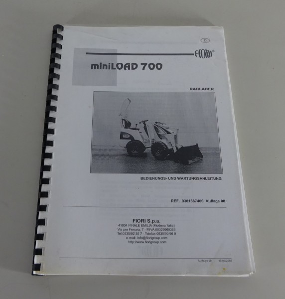 Betriebsanleitung / Handbuch Fiori Radlader / Miniloader 700 Stand 2000