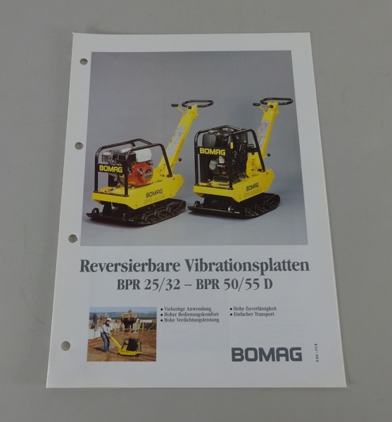 Prospekt / Broschüre Bomag Vibrationsplatten BPR 25/32 - 50/55 D Stand 11/1992