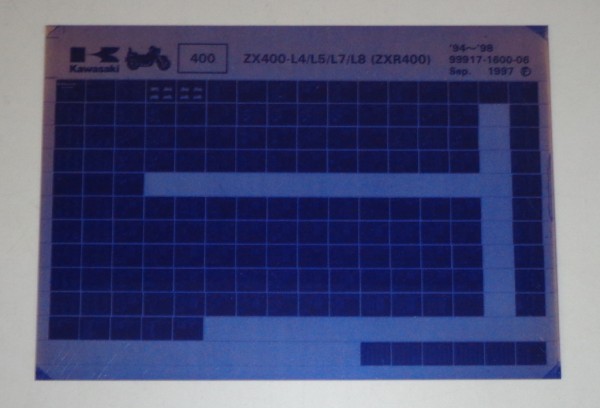Microfich Ersatzteilkatalog Kawasaki ZXR 400 ZX 400 L4-L8 Model 94-98 Stand 9/97