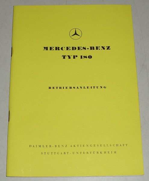 Betriebsanleitung Mercedes Benz 180 Ponton W120, Stand 1955