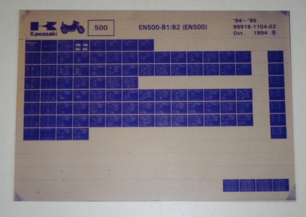 Microfich Ersatzteilkatalog Kawasaki EN 500 B1 / B2 Model 1994/95 Stand 10/94