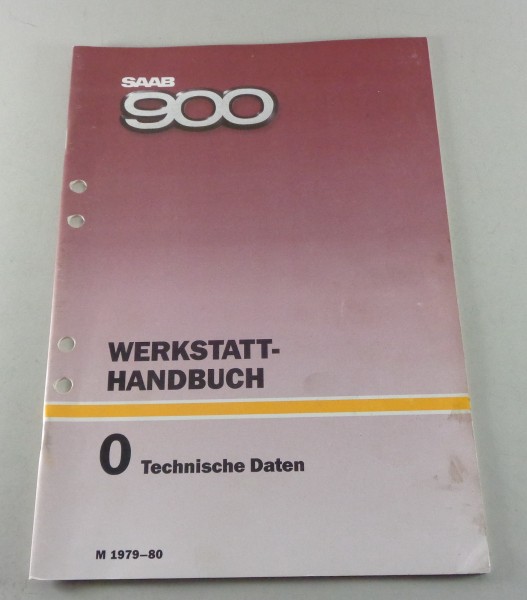 Werkstatthandbuch Saab 900 Technische Daten Modelljahr 1979-1980