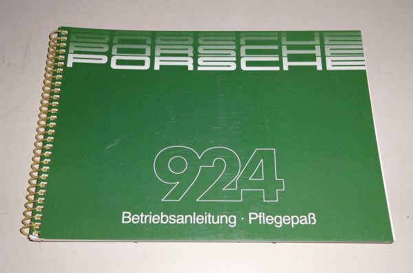 Betriebsanleitung / Handbuch / Pflegepass Porsche 924 125 PS Modelljahr 1985/86