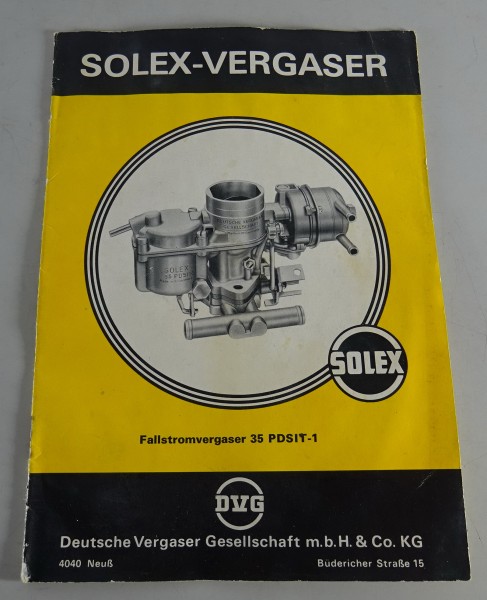 Handbuch Solex Fallstromvergaser 35 PDSIT-1 Stand 05/1966