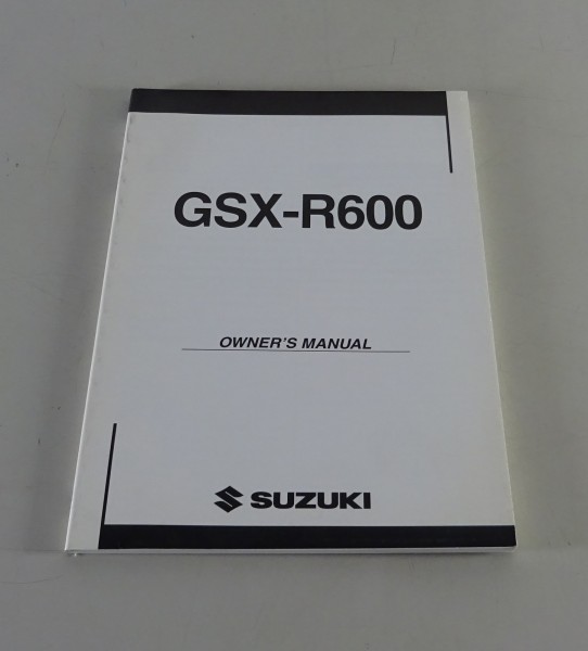 Owners Manual / Handbook Suzuki GSX-R 600 Stand 11/2003