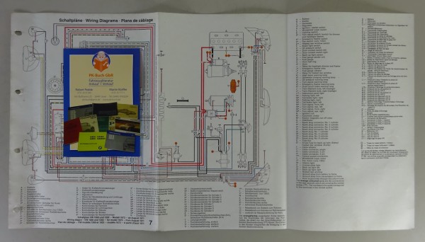 Elektrischer Schaltplan / Stromlaufplan VW Käfer 1302 & 1300 Modelljahr 1972