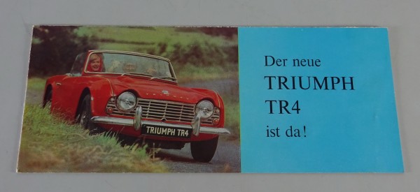 Prospekt / Broschüre / Faltprospekt Triumph TR 4 Stand 02/1962 Deutsch