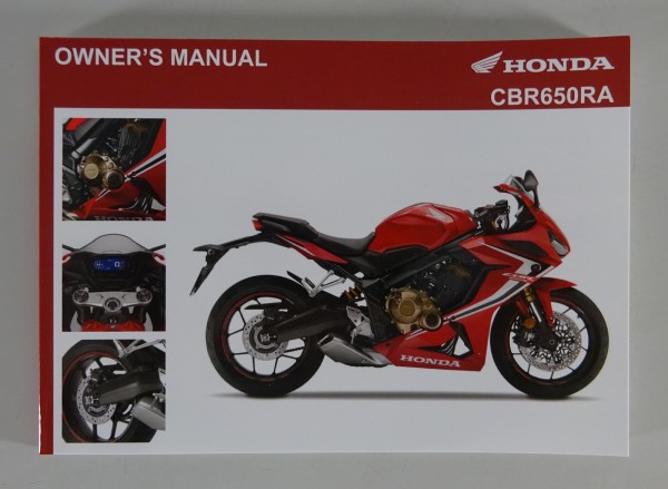 Owner's Manual / Handbook Honda CBR 650 RA from 11/2019