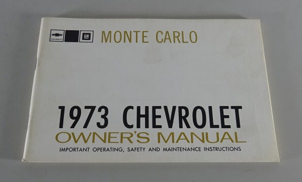 Owner´s Manual / Handbook Chevrolet Monte Carlo Stand 1973