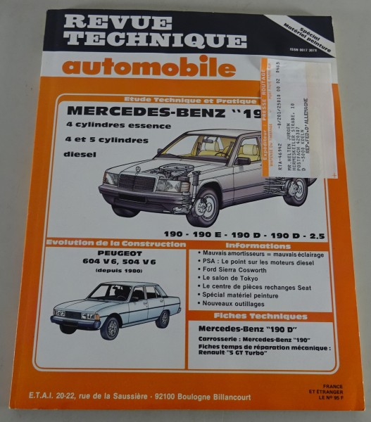 Reparaturanleitung Revue Technique Mercedes W201 Peugeot 604 / 504 V6 von 3/1988