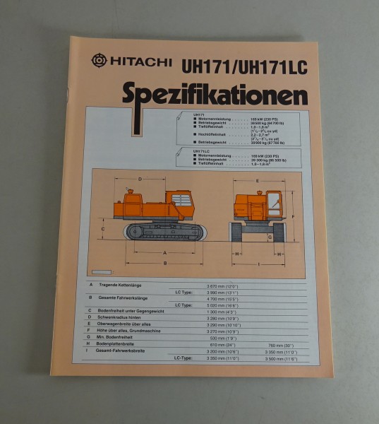 Prospekt / Broschüre Hitachi Spezifikationen UH 171 / UH171LC Stand 02/1982