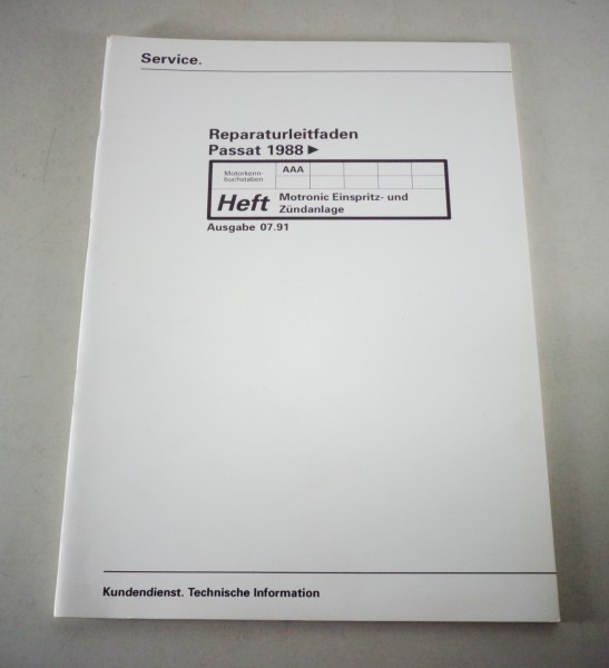 Werkstatthandbuch VW Passat B 3 Motronic Einspritz- u. Zündanlage ab 88 St.1991