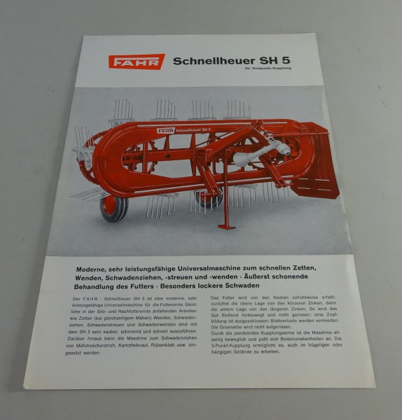 Prospekt / Prospektblatt Fahr Schnellheuer SH 5 Stand 10/1965