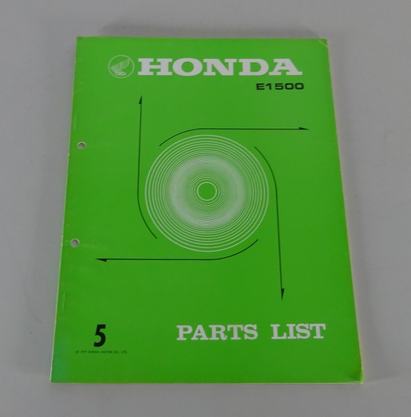 Parts Catalog / Parts List Honda Generator E 1500 from 1972