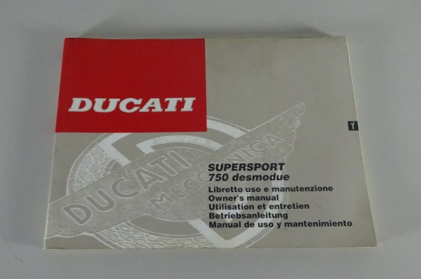 Betriebsanleitung / Handbuch Ducati Supersport 750 desmodue Stand 1992