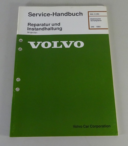 Werkstatthandbuch Elektrik / Elektrische Schaltpläne Volvo 240 Modeljahr 1993