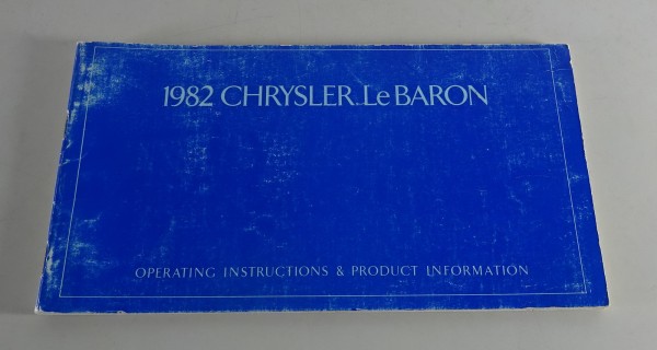 Owner´s Manual / Handbook Chrysler Le Baron Stand 1982