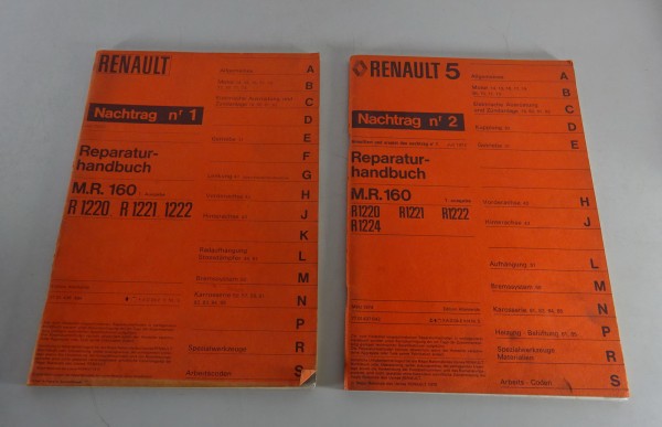 Werkstatthandbuch Nachtrag 2 Bände Renault 5 R5 R1220 - R1224 Stand 07/1970