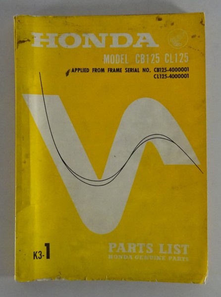 Teilekatalog / Parts List Honda CB 125 / CL 125 Stand 1969