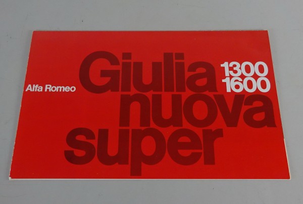 Faltprospekt / Broschüre Alfa Romeo Giulia Nova 1300 / 1600 Stand 1975
