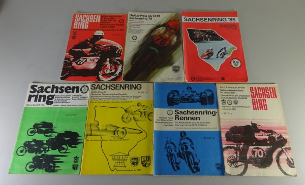 Rennprogamme Großer Preis der DDR Jahrgang 1970 / 71 / 72 / 73 / 75 / 76 / 85