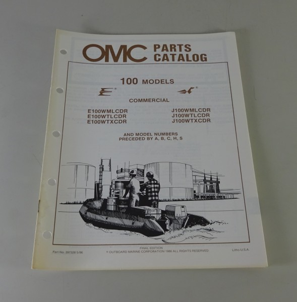 Teilekatalog Johnson Evinrude Außenborder / Outboards 100 PS Comm Models 5/1986