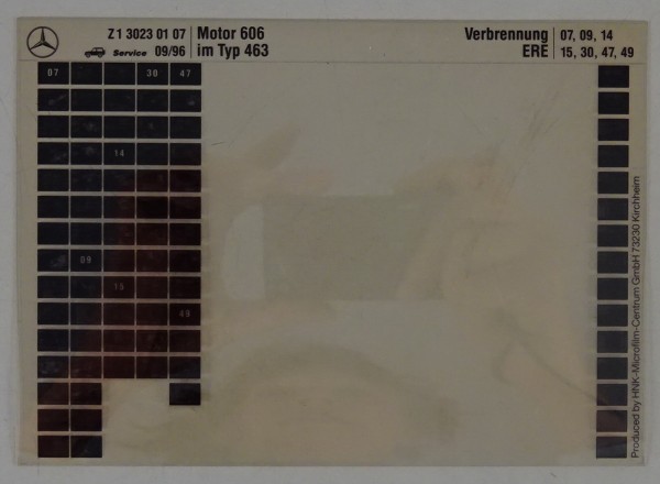 Microfich Werkstatthandbuch Mercedes-Benz 300 GD Turbo G-Klasse W463 Motor OM606