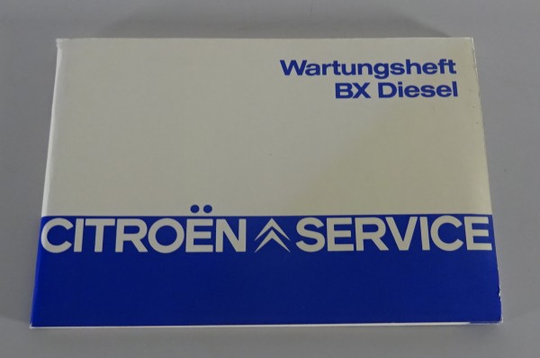 Scheckheft / Serviceplan / Wartungsheft blanko Citroen BX Diesel Stand 1983