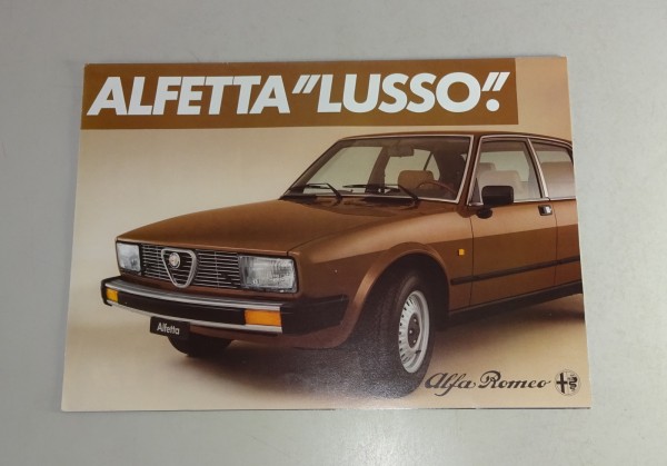 Prospekt / Broschüre Alfa Romeo Alfetta Lusso 1,6 / 2,0 Stand 01/1982