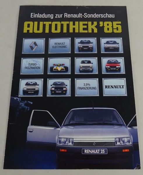 Prospekt / Broschüre Renault Sonderschau Autothek´85 Stand 1985