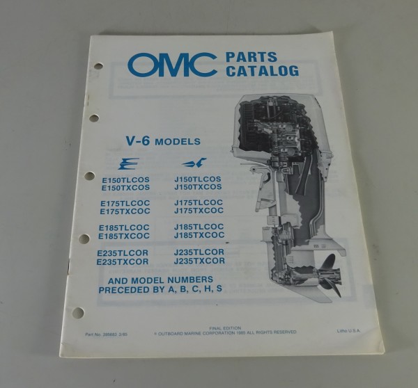Teilekatalog Johnson Evinrude Außenborder / Outboards V-6 Models Stand 3/1985