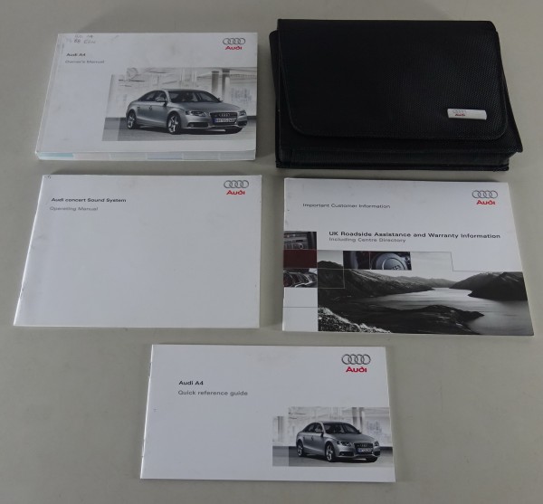 Owner's Manual / handbook + Wallet Audi A4 B8Typ 8K + Quattro from 2008