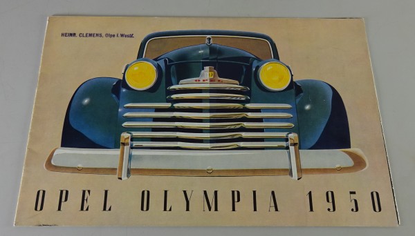 Prospekt / Broschüre Opel Olympia 1950 37PS - original