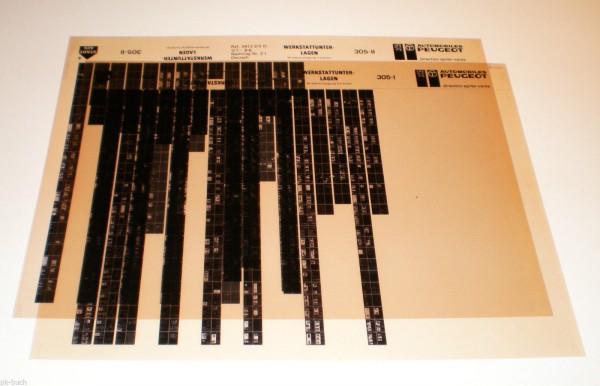 Microfich Werkstatthandbuch Nachtrag Peugeot 305 Stand 07/1986