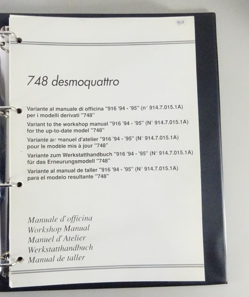 Werksatthandbuch / Workshop Manual Nachtrag | Ducati 748 desmoquattro | 04/1995