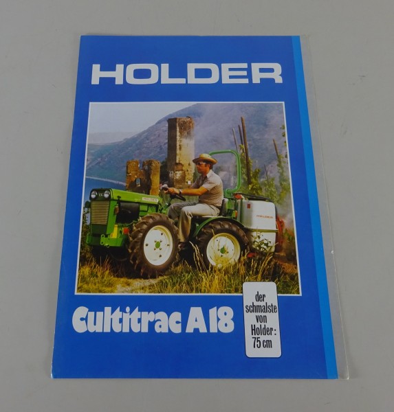 Prospektblatt / Broschüre Holder Cultitrac A 18 Stand ca. 1975