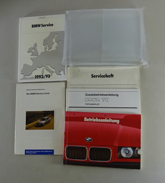 Bordmappe + Betriebsanleitung BMW 3er E36 Baur Topcabriolet von 08/1992