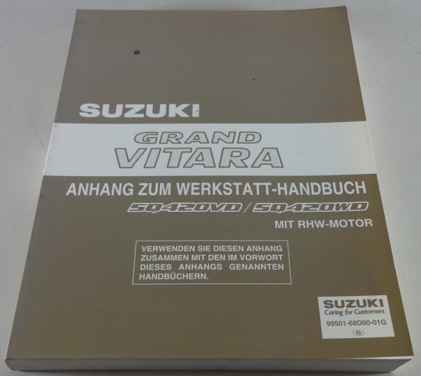 Werkstatthandbuch Nachtrag Suzuki Grand Vitara XL-7 SQ420VD/SQ420WD von 05/2003