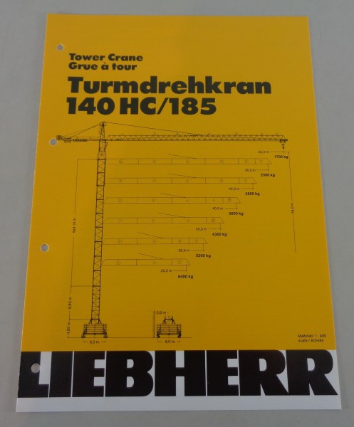 Datenblatt / Technische Beschreibung Liebherr Turmdrehkran 140HC/185 von 04/1988