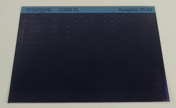 Microfich Ersatzteilkatalog Vespa Cosa FL Stand 05/1994