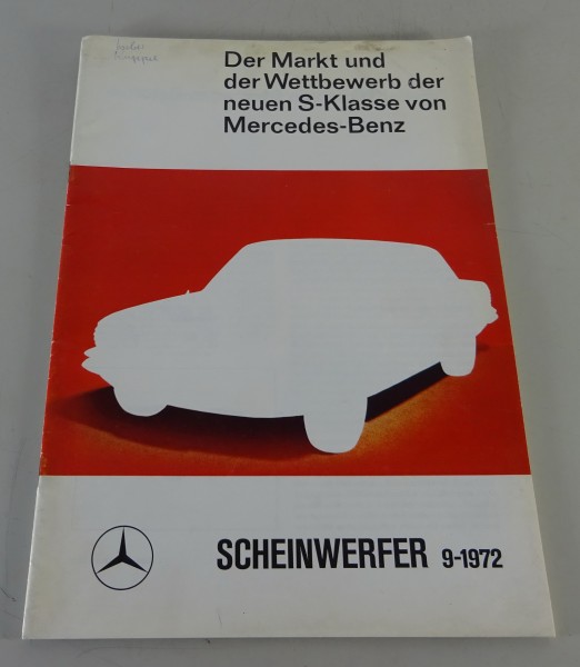 Prospekt Scheinwerfer Vorstellung Mercedes-Benz S-Klasse W116 Stand 09/1972