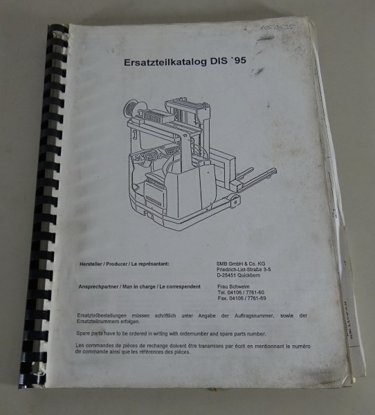 Teilekatalog / Parts Catalog Jungheinrich Elektrogabelstapler DIS Stand 01/1999